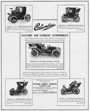 Columbia Electric, Anzeige aus dem Jahr 1903
