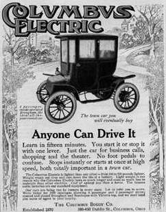 Columbus Electric, Anzeige aus dem Jahr 1909