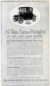 Baker Electric, Anzeige vom 03.10.1914