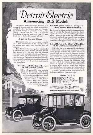 Detroit Electric, Anzeige vom 03.10.1914