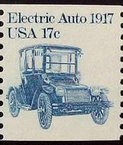 Briefmarke mit Detroit Electric