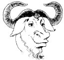 Textdekoration: Kopf eines GNUs (Logo von GNU Is Not Unix)