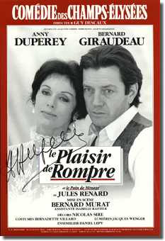 Poster Comédie des Champs-Élysées: Anny Duperey and Bernard Giraudeau