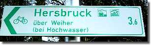 Radweg Hersbruck: Über Weiher bei Hochwasser