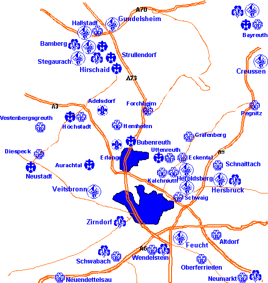 Karte der Pfadfinderstmme